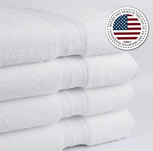 Sweet South by 1888 Mills 4-Piece Bath Towel Set, White | Made in The USA, 100% Cotton Loops - Image 3