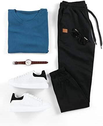 JMIERR Mens Casual Joggers Pants - Cotton Drawstring Chino Cargo Pants Hiking Outdoor Twill Track Jogging Sweatpants Pants - Image 5