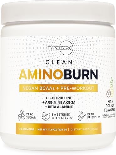 Type Zero Amino Burn Vegan BCAAs + Pre-Workout (Pina Colada Flavored)