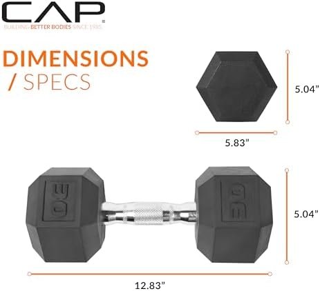 CAP Barbell Coated Hex Dumbbell Weight | Multiple Options - Image 4