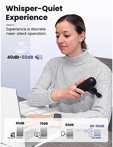 BOB AND BRAD Q2 Mini Massage Gun, Pocket-Sized Deep Tissue Massager Gun, Portable Percussion Muscle Massager Gun, Ultra Small & Quiet Muscle Massage Gun with Carry Case, FSA and HSA Eligible -Black - Image 5