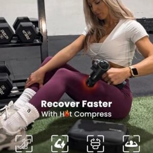 RENPHO Thermacool Massage Gun Deep Tissue with Heat and Cold Head, Mothers Day Gifts, FSA HSA Eligible, Handheld Muscle Massager with Carry Case, Body Masajeador for Men Women Athletes, Active