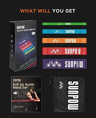 SUNPOW Pull Up Assistance Bands - Set of 5 Resistance Heavy Duty Workout Exercise Stretch Fitness Bands Assist Set for Body, Instruction Guide and Carry Bag Included - Image 7