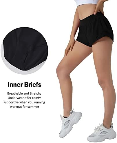 Aurefin Running Shorts for Women,Quick Dry Athletic Sports Shorts Lightweight Active Workout Gym Shorts with Zip Pocket - Image 6