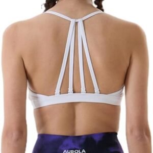 AUROLA Mercury Workout Sports Bras Women Athletic Removable Padded Backless Strapy Minimal Crop Top
