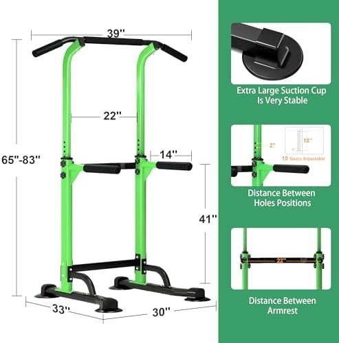 DlandHome Power Tower Pull Up Dip Station Multi-Function Fitness Equipment for Strength Training Adjustable Height Dip Stand for Home Gym - Image 4