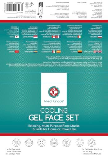 Medi Grade Cooling Ice Face Mask and Cooling Eye Mask for Puffy Eyes & Migraine Relief - Self Care Face Ice Pack with ChillGel Face Ice Mask Technology - Cooling Face Mask, Eye Pads and Bag - Image 10