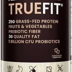 TrueFit Gut Healthy Protein Powder, Grass-Fed Whey Meal Replacement Shake with Prebiotics, Probiotics, & Organic Superfoods, Keto Friendly, Gluten Free