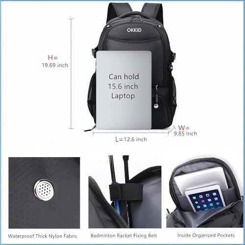 Sports Backpack for Basketball Soccer Travel Water-Resistant large Sports Bag with individual Ball &Shoes Compartments - Image 5