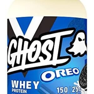 GHOST Whey Protein Powder, Oreo - 2.2 LB Tub, 25G of Protein - Cookies & Cream Flavored Isolate, Concentrate & Hydrolyzed Whey Protein Blend - Post Workout Shakes