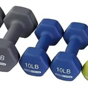HolaHatha Neoprene Dumbbell Free Hand Weight Set with Rack, Ideal for Home Exercises to Gain Tone and Definition
