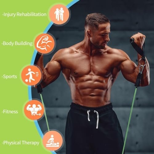 VEICK Resistance Bands, Exercise Bands, Workout Bands, Resistance Bands for Working Out with Handles for Men and Women, Exercising Bands for Fitness Weights Work Out at Home - Image 6