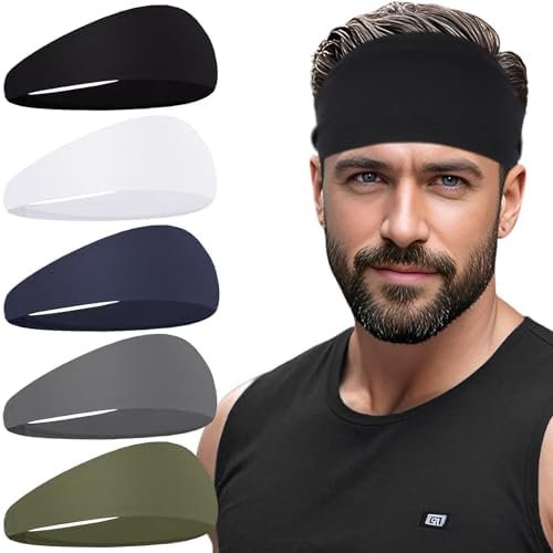Sports Headbands for Men,Mens Running Headband Moisture Wicking Workout Headband,Running,Cycling,Basketball,Yoga,Football,Unisex