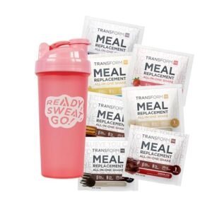 TransformHQ Meal Replacement Shake Variety Box With Shaker, 7 Single-Serving Shake Packs