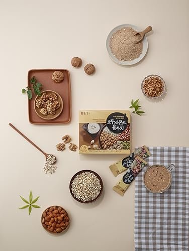 Damtuh Korean Walnut Almond Adlay (Job's Tear) Powder Meal Replacement Shake - Nutty Breakfast Drink, Misugaru, 18g x 50 Sticks (Pack of 1) - Image 8