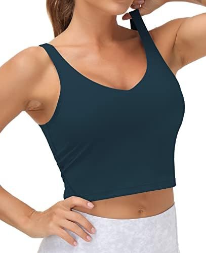 THE GYM PEOPLE Womens' Sports Bra Longline Wirefree Padded with Medium Support - Image 2