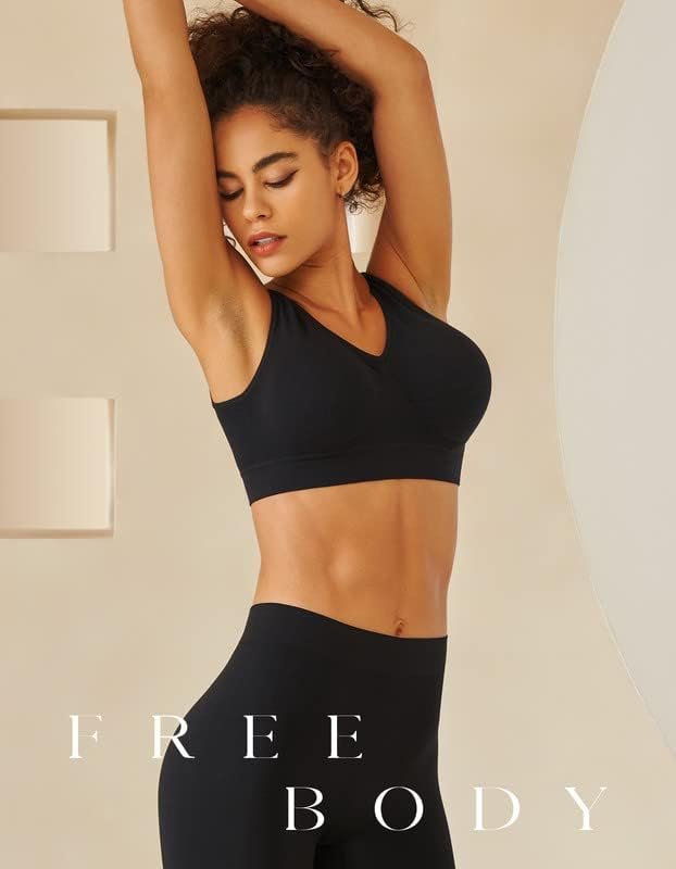 Womens Sports Bras, Yoga Comfort Seamless Stretchy Sports Bra for Women 3 Pack - Image 5