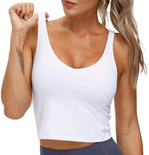 THE GYM PEOPLE Womens' Sports Bra Longline Wirefree Padded with Medium Support - Image 3