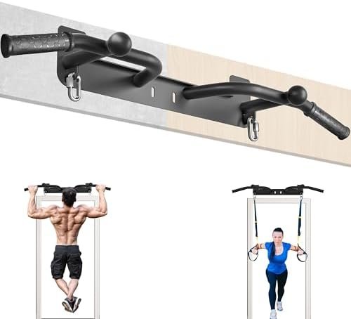 Wall Mounted Pull Up Bar – Heavy Duty Chin Up Bar, Strength Training, Outdoor Pull-Up Bar for Garage, Joist, Wall Mount – Multifunctional Fitness Bar,Supports up to 600 Lbs