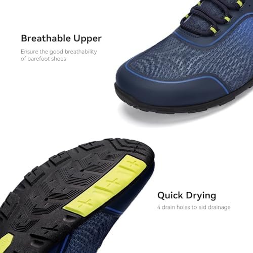 Men's Hike Barefoot Shoes | Wide Toe Box Minimalist Shoes for Gym Workout | Grounded Footwear Cross-Trainer Athletic Sneakers - Image 5