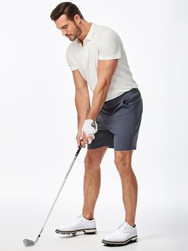 JMIERR Men's Classic-Fit 7" Chino Short Summer Stretch Waist Cotton Twill Casual Dress Shorts with Pockets - Image 5