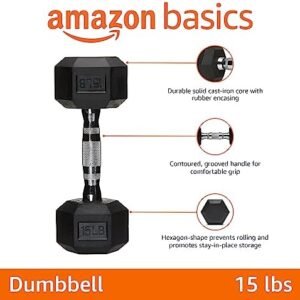 Amazon Basics Rubber Hex Dumbbell Hand Weight