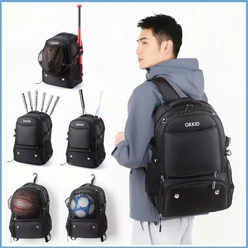 Sports Backpack for Basketball Soccer Travel Water-Resistant large Sports Bag with individual Ball &Shoes Compartments - Image 2