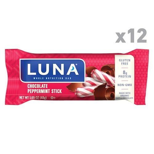 LUNA Bar - Chocolate Peppermint Stick Flavor - Snack Bars - Non-GMO - Gluten-Free Protein Bars - Made with Organic Oats (12 Pack) - Image 2