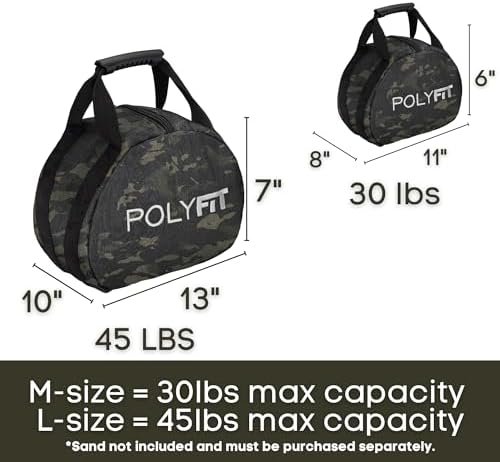 Polyfit Kettlebell Sandbag for Fitness - Adjustable Kettlebell Workout Sandbags - 30lb/45lb - Image 7