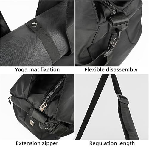 Gym Bag, Yoga Gym Bag for Women and Men, Carrying Workout Gear and Accessories, Shoe Compartment and Wet Dry Storage Pockets, Travel Duffle Bag Carry On Weekender Bag - Image 4