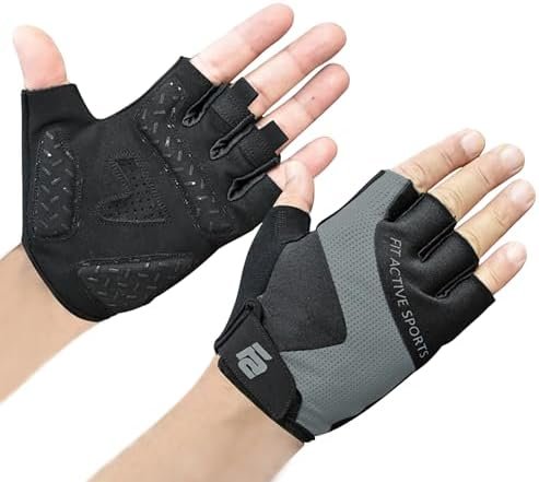 Fit Active Sports Max Grip Weight Lifting Workout Gloves for Gym Lifting, Biking, Fitness Training | Lightweight, Breathable, Non Slip | Men and Women