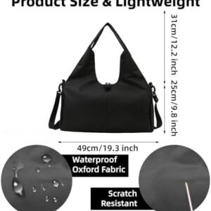 Gym Bag, Yoga Gym Bag for Women and Men, Carrying Workout Gear and Accessories, Shoe Compartment and Wet Dry Storage Pockets, Travel Duffle Bag Carry On Weekender Bag