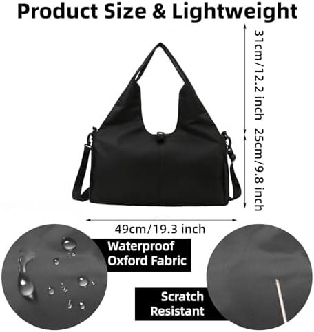 Gym Bag, Yoga Gym Bag for Women and Men, Carrying Workout Gear and Accessories, Shoe Compartment and Wet Dry Storage Pockets, Travel Duffle Bag Carry On Weekender Bag - Image 2