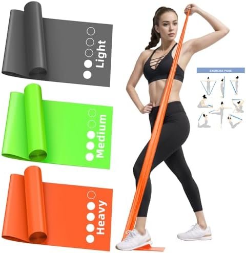 Resistance Bands Set, Exercise Bands for Working Out, Elastic Bands for Home Exercise, Gym, Physical Therapy Bands for Stretch, Recovery, Yoga, Pilates, Rehab, Strength Training – Colorful