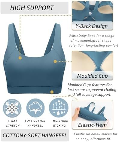 RUNNING GIRL Sports Bra for Women High Support, Molded Cup High Impact Sports Bras for Women Workout Yoga Bra - Image 6