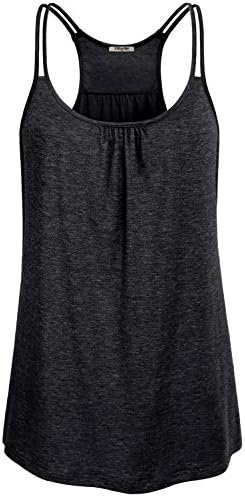 Hibelle Womens Scoop Neck Cute Racerback Yoga Workout Tank Top