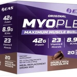 Original Myoplex Maximum Muscle Builder | Meal Replacement Protein Drink Mix | Quality Protein Blend | 42g Protein | 20 Individual Packets (Double Rich Chocolate)
