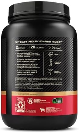 Optimum Nutrition Gold Standard 100% Whey Protein Powder, Vanilla Ice Cream, 2 Pound (Packaging May Vary) - Image 12