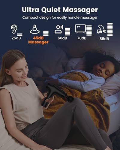 AYURA Massage Gun Deep Tissue, Percussion Muscle Massager Gun, Handheld Back Massager for Pain Relief, Mini Massage Gun with 30 Speeds and 6 Heads for Athletes Men Women (Black) - Image 7