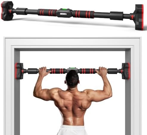 ONETWOFIT Pull Up Bar For Doorway, Door Frame Pull Up Bar No Screw Adjustable Width Portable Chin Up Bar For Home Gym Upper Body Workout Exercise Fitness Bar, Max 440Lbs