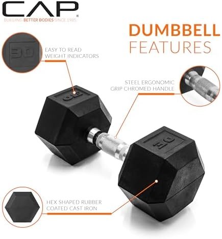 CAP Barbell Coated Hex Dumbbell Weight | Multiple Options - Image 3