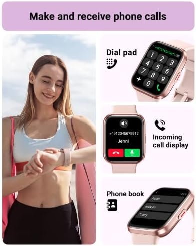 Smart Watch for Women Android & iPhone, Alexa Built-in, 1.8" Touch Screen Fitness Tracker with Answer/Make Calls, IP68 Waterproof Heart Rate/Sleep/SpO2 Monitor, Pedometer, 100+ Sport Modes - Image 2