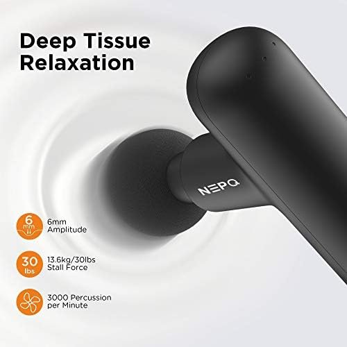 Mini Massage Gun, Powerful Fascial Gun Portable Deep Tissue Percussion Muscle Back Head Massager for Pain Relief with 4 Massage Heads High-Intensity Vibration Rechargeable Small Massage Gun - Image 4