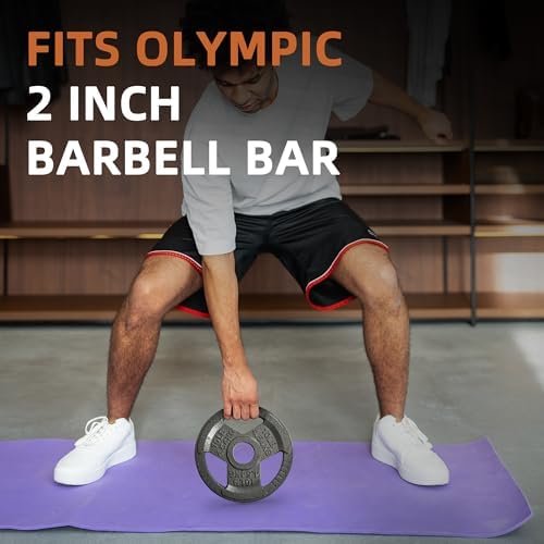 2-Inch Olympic Cast Iron Weight Plate for Strength Training & Weightlifting, Multiple Sizes - Image 5