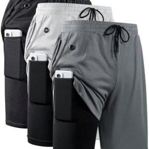 JWJ Men's 2 in 1 Workout Running Shorts 7 Inch Lightweight Athletic Gym Shorts with Compression Liner