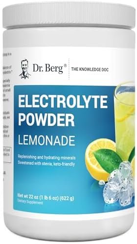 Dr. Berg Zero Sugar Hydration Keto Electrolyte Powder – Enhanced w/ 1000 mg of Potassium & Real Pink Himalayan Salt (NOT Table Salt) – Lemonade Flavor Hydration Drink Mix Supplement – 100 Servings