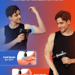 Massage Gun with Heat and Cold,FSA or HSA Eligible,Deep Tissue Massage Gun,Muscle Percussion Massager for Athletes,Handheld Massager for Pain Relief,2025 Health Gifts for Daily Life,Black