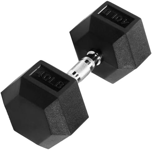 Signature Fitness Colored Rubber Encased Hex Dumbbell, Pairs or Sets, Multiple Packages - Image 4