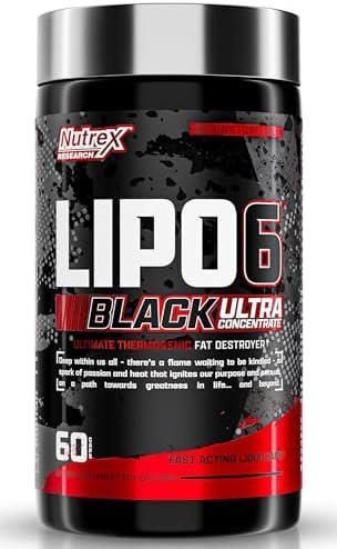 Nutrex Research Lipo-6 Black Ultra Concentrate | Thermogenic Energizing Fat Burner Supplement, Increase Weight Loss, Energy & Intense Focus |Capsule, 60Count