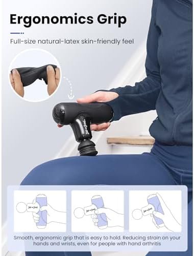 BOB AND BRAD Q2 Mini Massage Gun, Pocket-Sized Deep Tissue Massager Gun, Portable Percussion Muscle Massager Gun, Ultra Small & Quiet Muscle Massage Gun with Carry Case, FSA and HSA Eligible -Black - Image 6